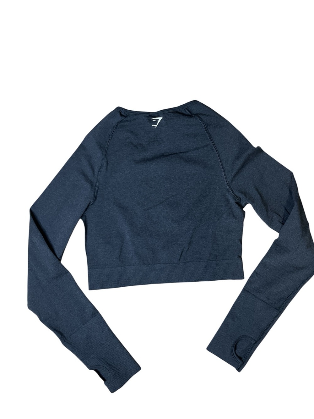 Gymshark Long Sleeve Seamless Crop Top | Dark Gray Medium Thumbholes Athlete - Picture 4 of 5